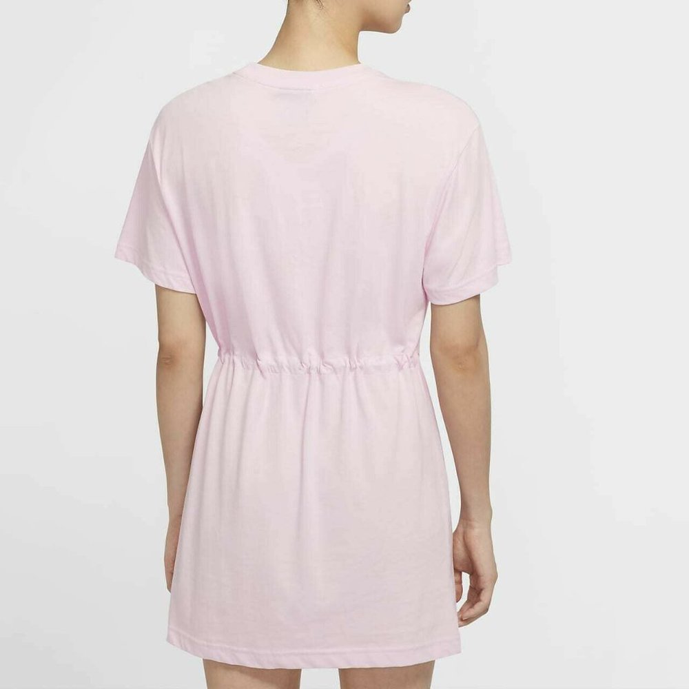 NIKE WOMEN SPORTSWEAR ICON CLASH TUNIC T-SHIRTS DRESS 100% COTTON PINK - Picture 2 of 3